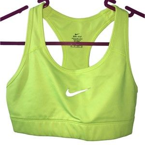 Nike DRI-FIT Neon Sports Bra Women’s Sz XS Gym Top Activewear Reflective Swoosh